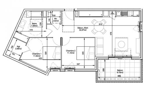 Location Appartement 3 pices NEUVILLE-SUR-SAONE 69250