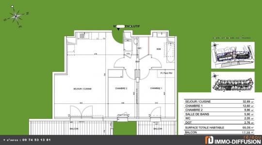 Vente Appartement 3 pices TALENCE 33400