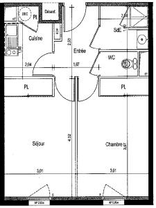 Location Appartement 2 pices NANTES 44300