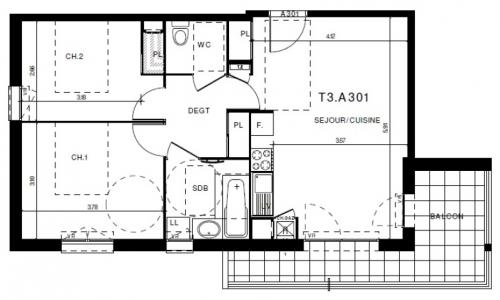 Location Appartement 3 pices CLERMONT-FERRAND 63000