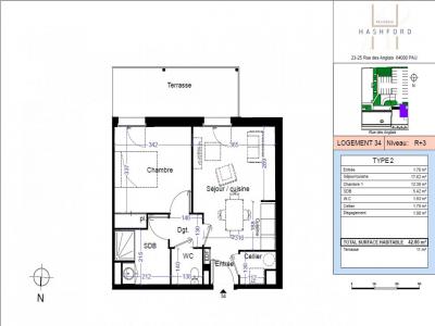 Location Appartement 2 pices PAU 64000