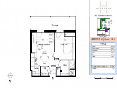 Location Appartement 2 pices PAU 64000